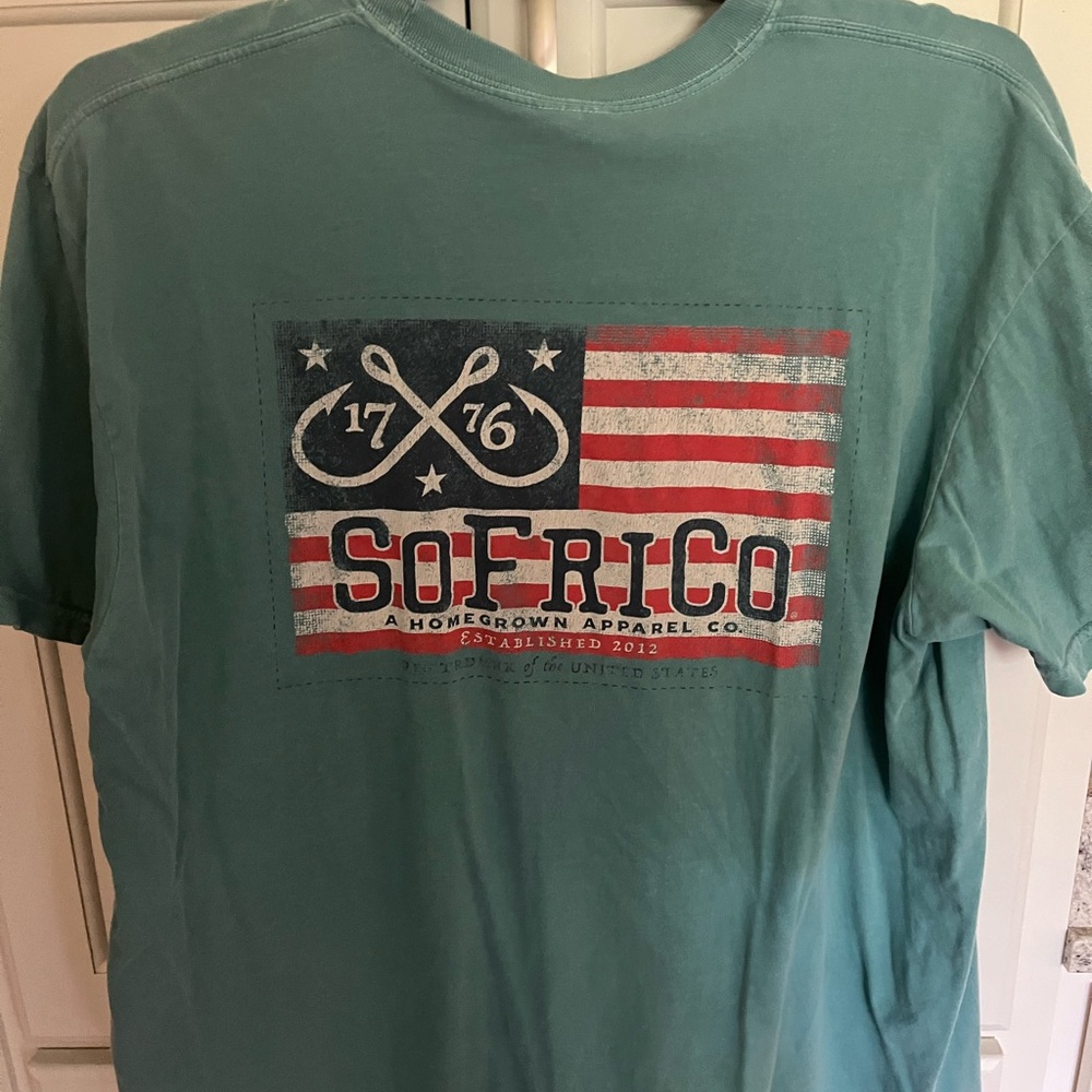 Southern Fried Cotton Teal Short-Sleeve SoFriCo Flag Graphic Tee comfort colors